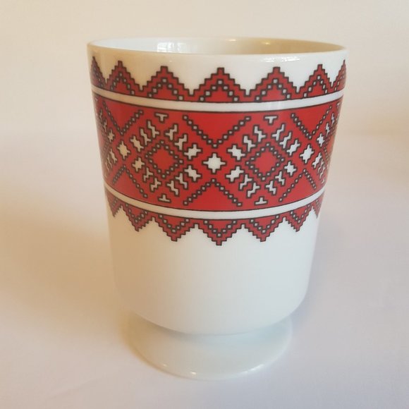 Vintage Ukrainian Mug Teacup Hand Decorated in Canada Ukrainian Pedestal Tea Cup - Picture 6 of 10